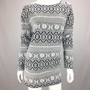 Ashly Brent Vintage Black White Boho Pattern USA